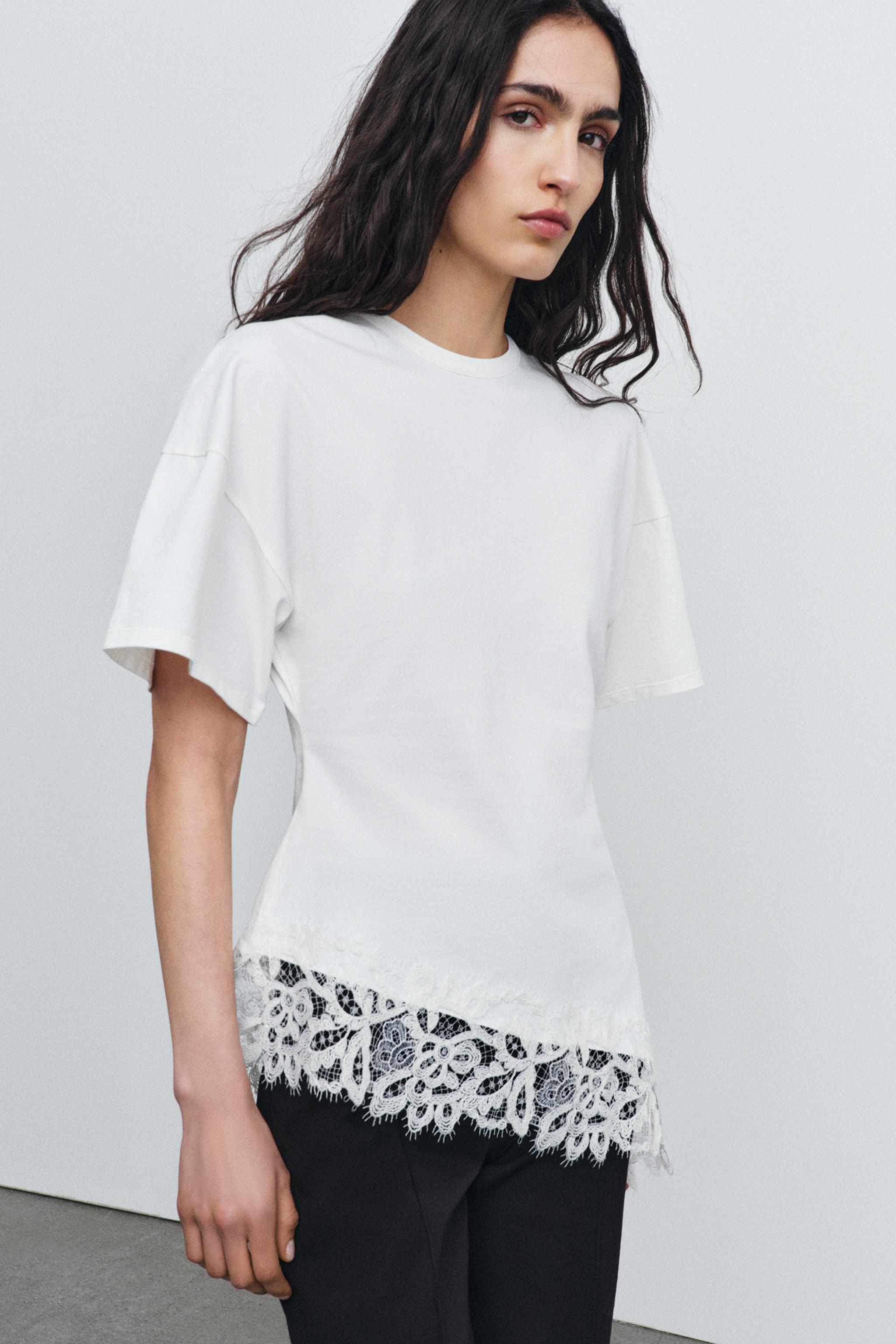 T-SHIRT HEAVY COTTON DENTELLE